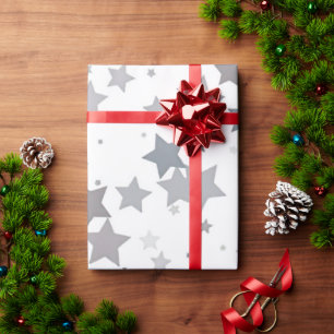 Graublauer Glücksstern Geschenkpapier