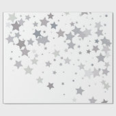 Graublauer Glücksstern Geschenkpapier (Flach)