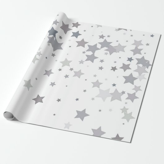 Graublauer Glücksstern Geschenkpapier (Ungerollt)