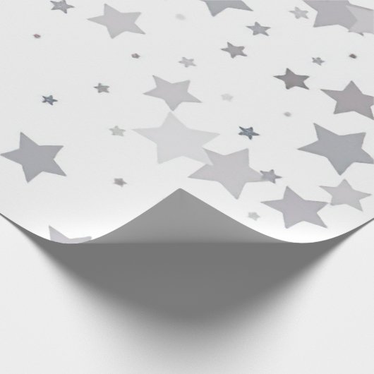 Graublauer Glücksstern Geschenkpapier (Ecke)