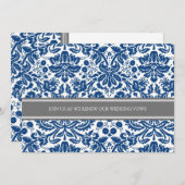 Graublauer Hochzeitstag Erneuerbare Einladung (Vorne/Hinten)