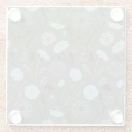 Graublauer Kronleuchter Muster für Blume Glasuntersetzer (Rückseite)