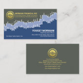 Graublauer Lagenstock-Graph Finanzbroker Visitenkarte (Vorne/Hinten)