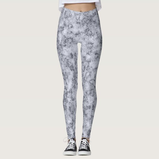 Graublauer Marmor Leggings (Vorderseite)