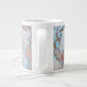 Graublauer Marmorstein und brauner Glitzer Jumbo-Tasse (Rückseite)