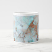 Graublauer Marmorstein und brauner Glitzer Jumbo-Tasse (Vorderseite)