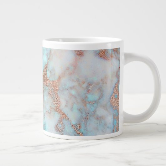 Graublauer Marmorstein und brauner Glitzer Jumbo-Tasse (Rechts)