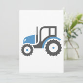 Graublauer Traktor Einladung (Stehend Vorderseite)