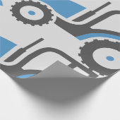 Graublauer Traktor Geschenkpapier (Ecke)