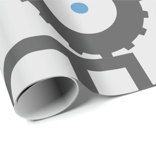 Graublauer Traktor Geschenkpapier (Rolleneckpunkt)