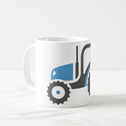 Graublauer Traktor Kaffeetasse (Vorderseite Links)