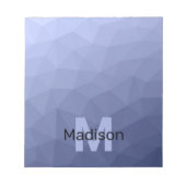 Graublaues geometrisches Maschenmuster Monogram Notizblock (Vorderseite)