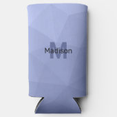 Graublaues geometrisches Maschenmuster Monogram Selters Dosenkühler (Vorderseite)