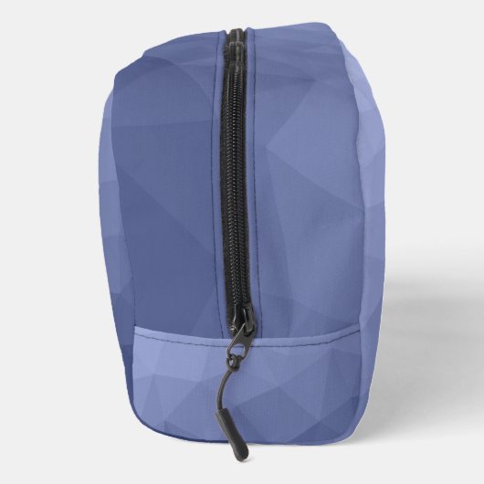 Graublaues geometrisches Maschenmuster Monogram Waschbeutel (Rechts)