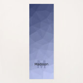 Graublaues geometrisches Maschenmuster Monogram Yogamatte (Vorderseite)