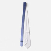 Graublaues Gradientengeometrie-Maschenmuster Monog Krawatte (Rückseite)