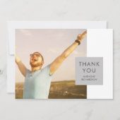 Graublock | Foto Graduate Vielen Dank Einladung (Vorderseite)