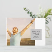 Graublock | Foto Graduate Vielen Dank Einladung (Stehend Vorderseite)