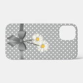 Graubogen und Gänseblümchen auf Polka-Punkten Case-Mate iPhone Hülle (Rückseite (Horizontal))