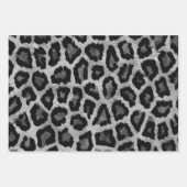 Graubraun-grüner Leopard-Tierdruck Geschenkpapier Set (Vorderseite 3)