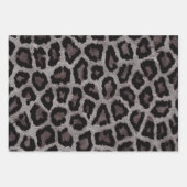 Graubraun-grüner Leopard-Tierdruck Geschenkpapier Set (Vorderseite 2)