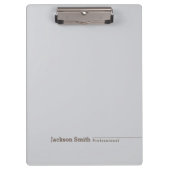 Graubraun moderner minimalistischer personalisiert klemmbrett (Vorderseite)