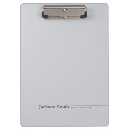 Graubraun moderner minimalistischer personalisiert klemmbrett