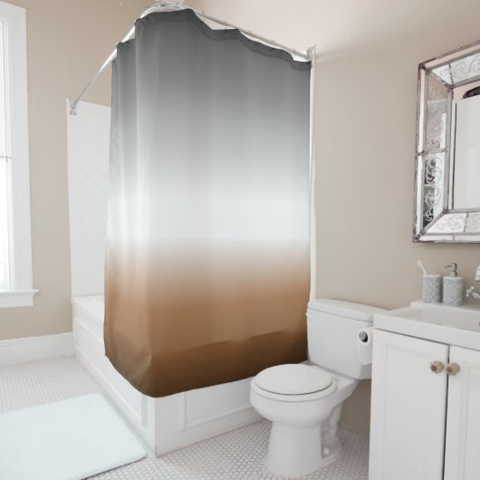 Graubraun Ombre Neutraler Duschvorhang (Beispiel)
