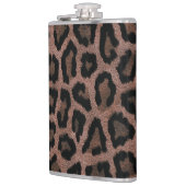 Graubraun, schwarzer Leopard Flachmann (Links)