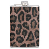 Graubraun, schwarzer Leopard Flachmann (Vorderseite)