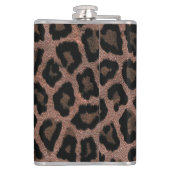 Graubraun, schwarzer Leopard Flachmann (Rückseite)