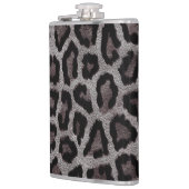 Graubraun, schwarzer Leopard Flachmann (Links)