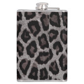 Graubraun, schwarzer Leopard Flachmann (Rückseite)