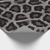 Graubraun, schwarzer Leopard Geschenkpapier (Ecke)