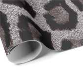 Graubraun, schwarzer Leopard Geschenkpapier (Rolleneckpunkt)