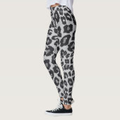 Graubraun, schwarzer Leopard Leggings (Links)