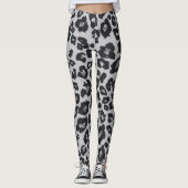 Graubraun, schwarzer Leopard Leggings (Vorderseite)