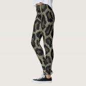Graubraun, schwarzer Leopard Leggings (Links)