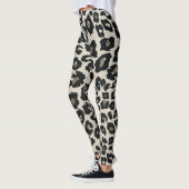 Graubraun, schwarzer Leopard Leggings (Links)