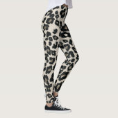 Graubraun, schwarzer Leopard Leggings (Rechts)