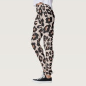 Graubraun, schwarzer Leopard Leggings (Links)