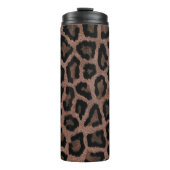 Graubraun, schwarzer Leopard Thermosbecher (Vorderseite)