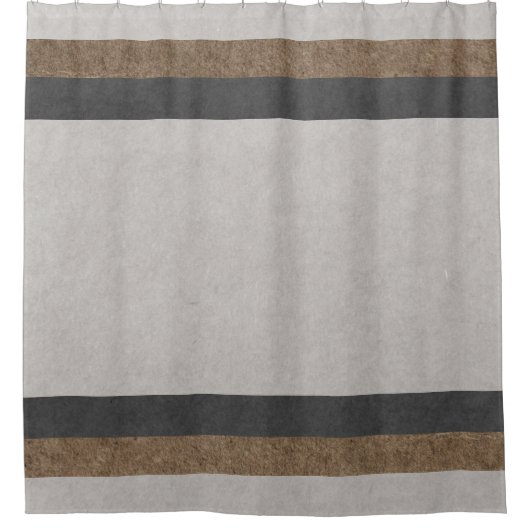 Graubraun Tan Taupe Streifen Farbblock Duschvorhang (Vorderseite)