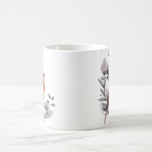 Graubraun Wasserfarbe Robin Bird Tasse (Mittel)
