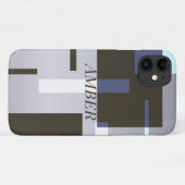 Graubrauner Farbblock Geometrisch Personalisiert Case-Mate iPhone Hülle (Rückseite (Horizontal))