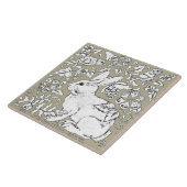 Graubsonnige Bird Floral Sketch Zeichnend Fliese (Seite)