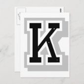 Graubuchstabe K Postkarte (Vorne/Hinten)