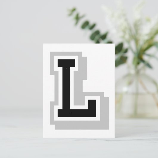 Graubuchstabe L Postkarte (Stehend Vorderseite)