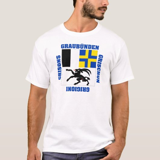 Graubunden die Schweiz Bezirk-Flagge T-Shirt (Vorderseite)