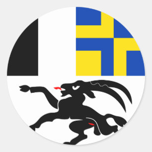 Graubunden, die Schweiz-Flagge Runder Aufkleber